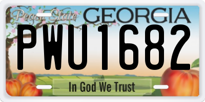 GA license plate PWU1682