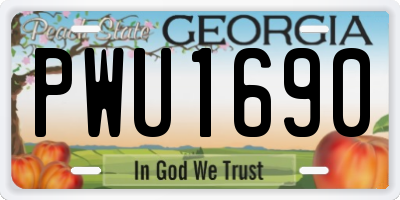 GA license plate PWU1690