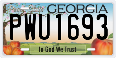 GA license plate PWU1693