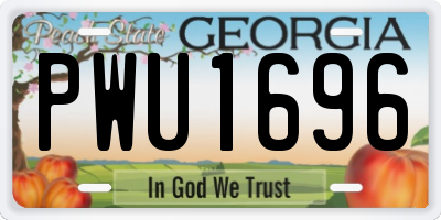 GA license plate PWU1696