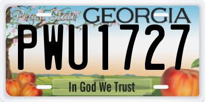 GA license plate PWU1727