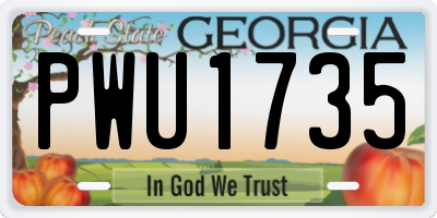 GA license plate PWU1735