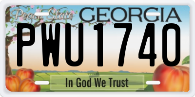 GA license plate PWU1740