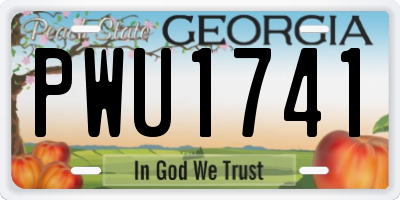 GA license plate PWU1741