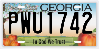 GA license plate PWU1742