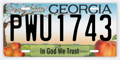 GA license plate PWU1743