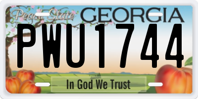 GA license plate PWU1744