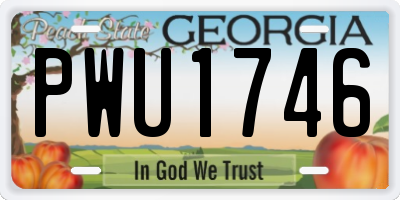 GA license plate PWU1746