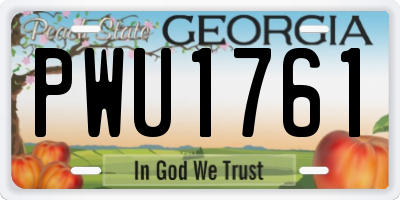 GA license plate PWU1761