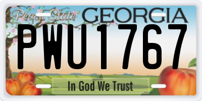 GA license plate PWU1767