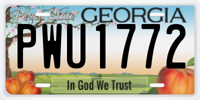 GA license plate PWU1772