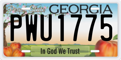 GA license plate PWU1775