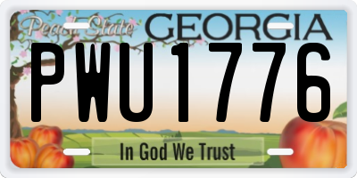 GA license plate PWU1776