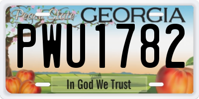 GA license plate PWU1782