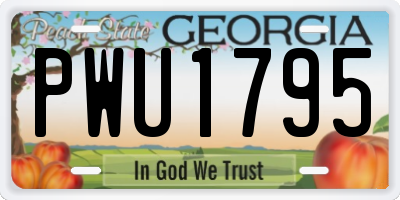 GA license plate PWU1795