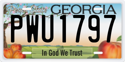 GA license plate PWU1797