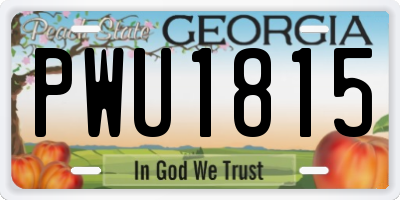 GA license plate PWU1815