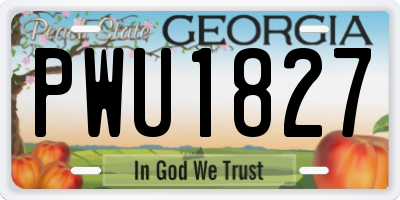 GA license plate PWU1827