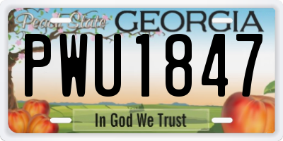 GA license plate PWU1847
