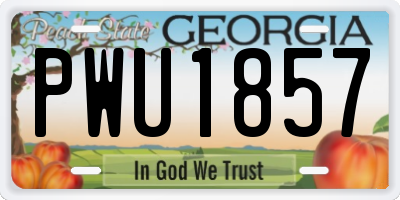 GA license plate PWU1857