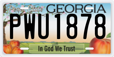 GA license plate PWU1878