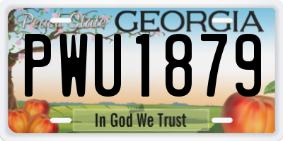 GA license plate PWU1879