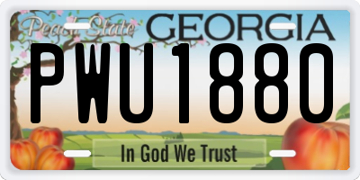 GA license plate PWU1880