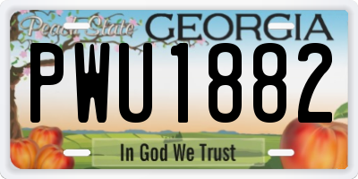 GA license plate PWU1882
