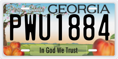 GA license plate PWU1884