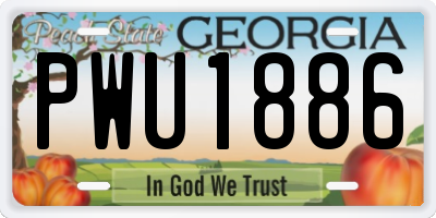 GA license plate PWU1886
