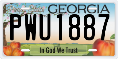 GA license plate PWU1887