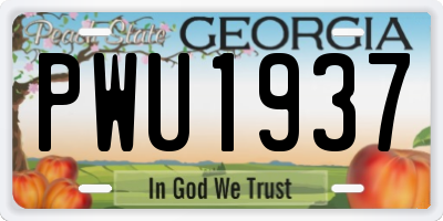 GA license plate PWU1937