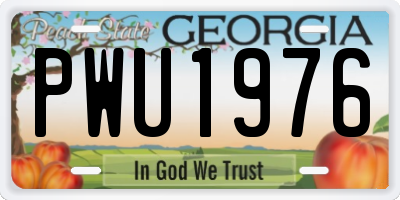GA license plate PWU1976
