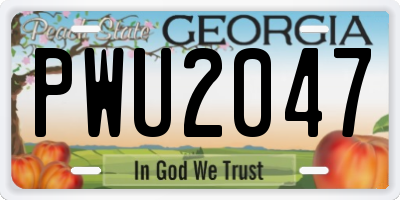 GA license plate PWU2047
