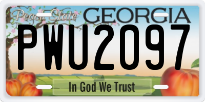 GA license plate PWU2097