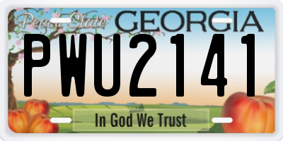 GA license plate PWU2141