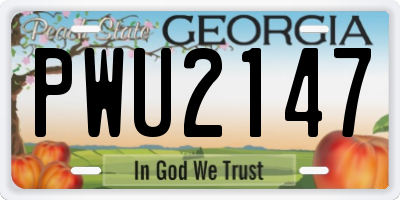 GA license plate PWU2147