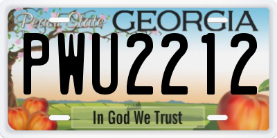 GA license plate PWU2212