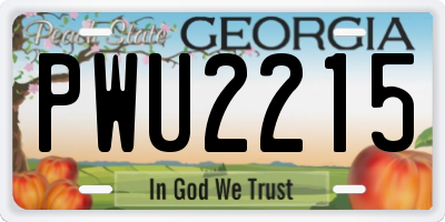 GA license plate PWU2215