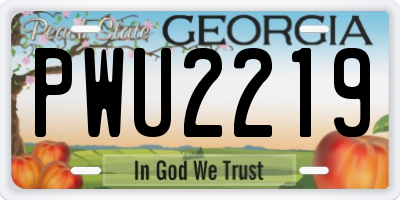 GA license plate PWU2219