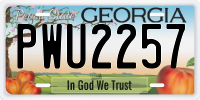 GA license plate PWU2257