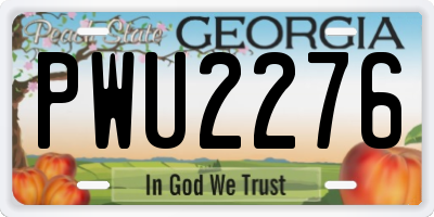 GA license plate PWU2276