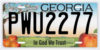 GA license plate PWU2277