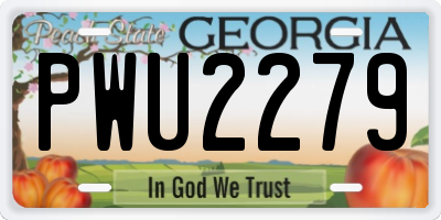 GA license plate PWU2279