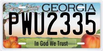 GA license plate PWU2335