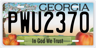 GA license plate PWU2370