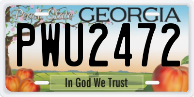 GA license plate PWU2472