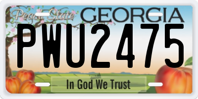 GA license plate PWU2475