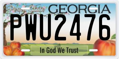 GA license plate PWU2476
