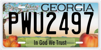 GA license plate PWU2497